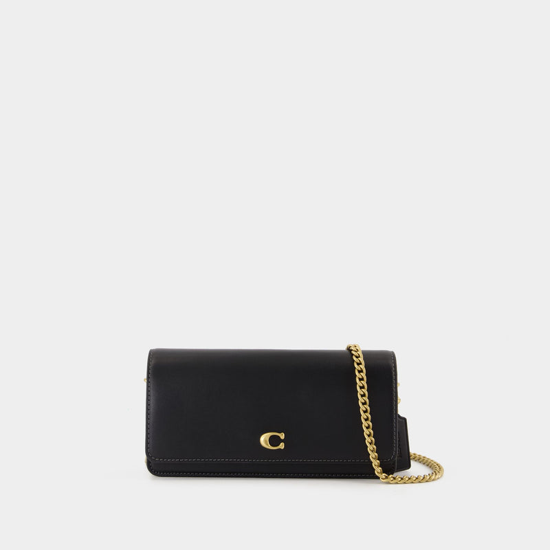 Essential Wallet On Chain - Coach - Leather - Black