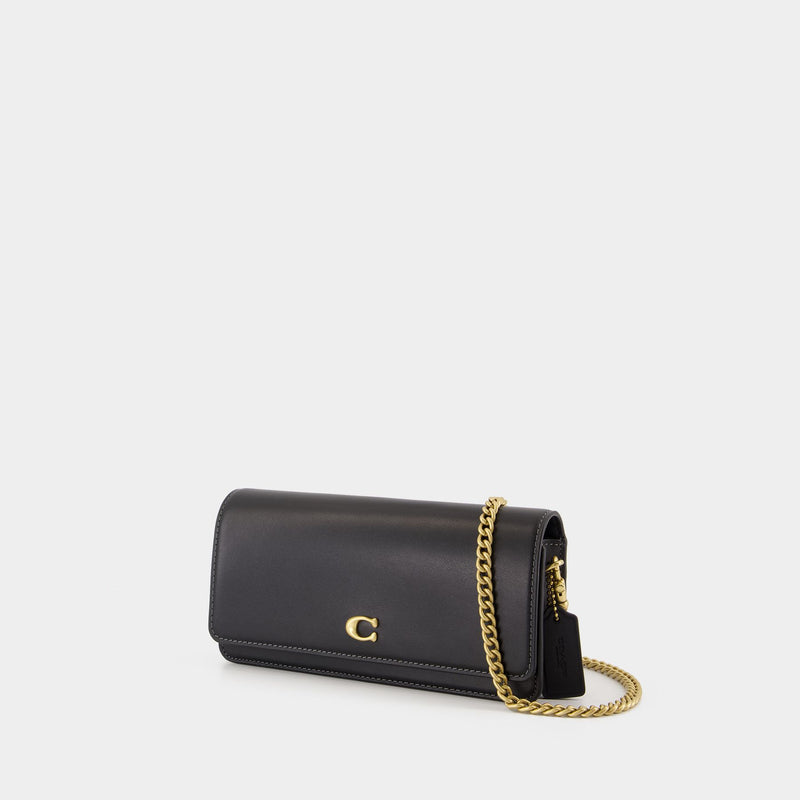 Essential Wallet On Chain - Coach - Leather - Black