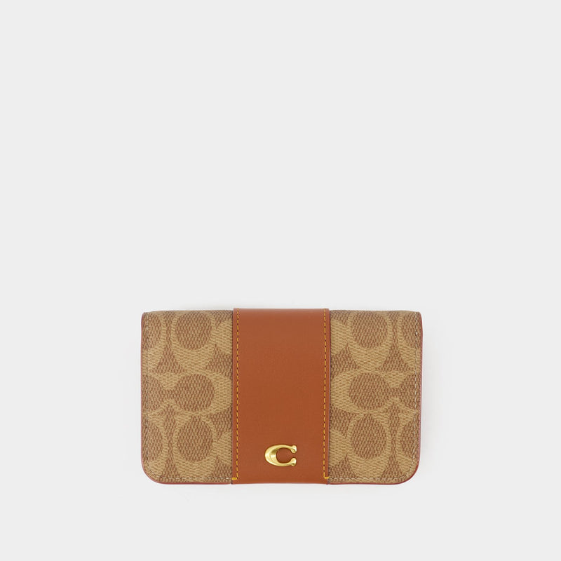 Signature Essential Slim Card Case - Coach - Canvas - Brown