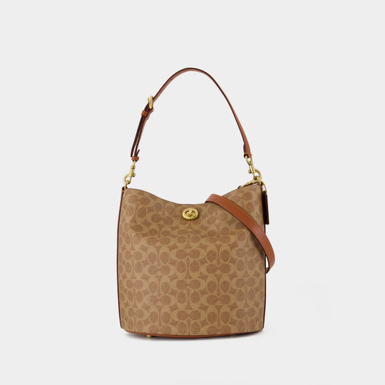 Willow Soft Bucket Bag - Coach - Canvas - Brown