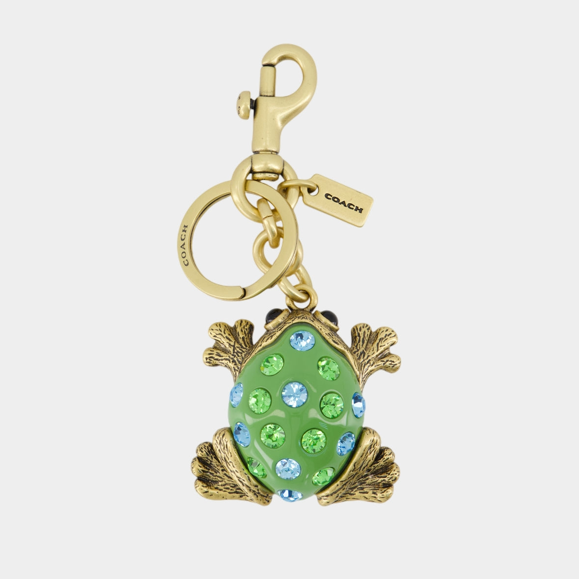 Frog Keychain - Coach - Metal - Green