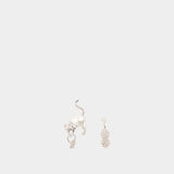 Cat And Mouse Large Earrings - Marc Jacobs - Metal - Silver