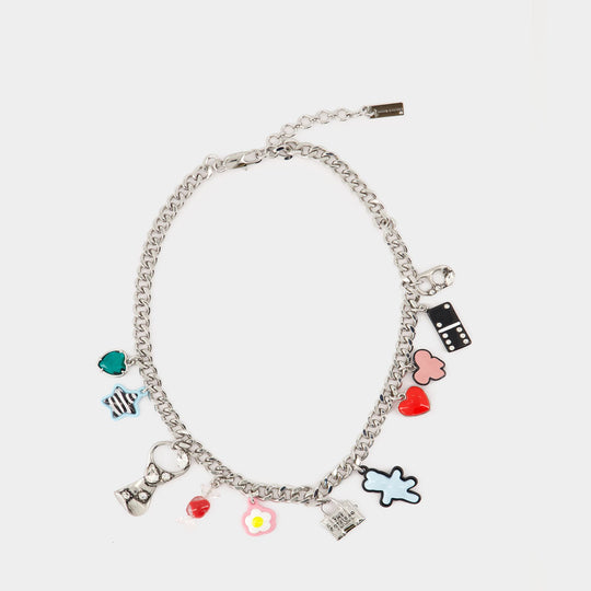 Sticker Charm Necklace - Marc Jacobs - Metal - Silver