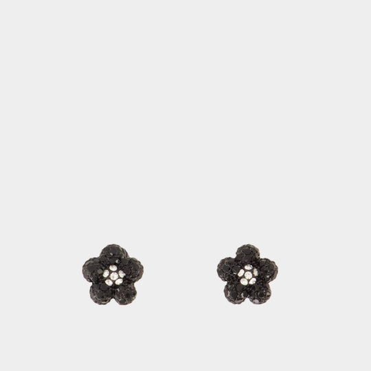 Daisy Enamel Micro Earrings - Marc Jacobs - Metal - Black