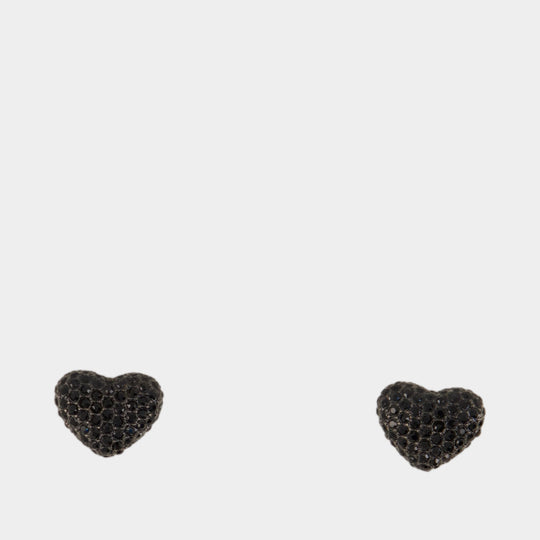 Balloon Heart Pave Earrings - Marc Jacobs - Metal - Black