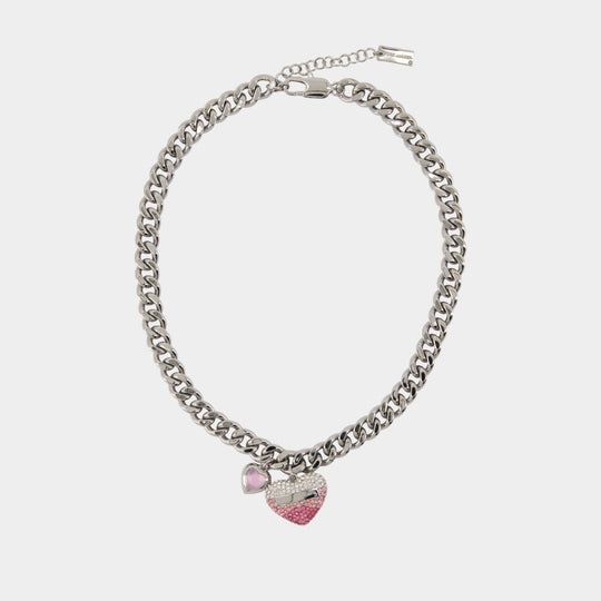 Heart Balloon Pave Necklace - Marc Jacobs - Metal - Silver