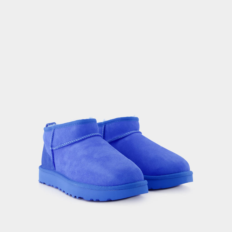 W Classic Ultra Mini Ankle Boots - UGG - Leather - Blue