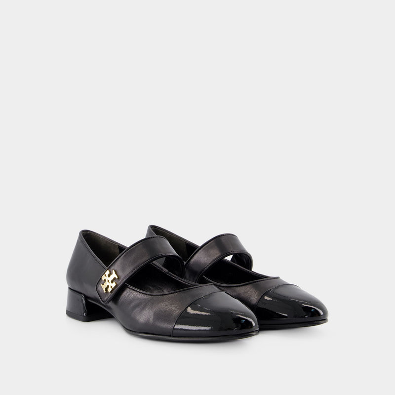 Cap Toe Mary Jane Ballerinas - Tory Burch - Leather - Black