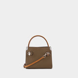 Lee Radziwill Color-Block Petite Double Bag - Tory Burch - Leather - Brown