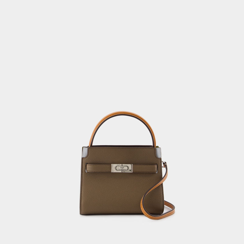 Lee Radziwill Color-Block Petite Double Bag - Tory Burch - Leather - Brown