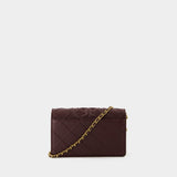 Fleming Soft Wallet On Chain - Tory Burch - Leather - Brown