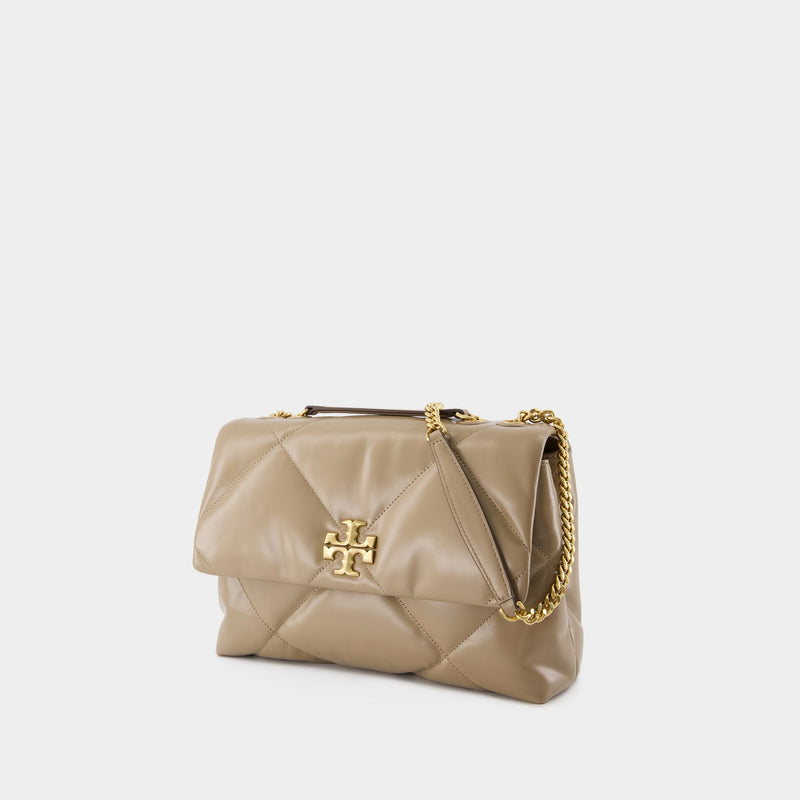 Kira Diamond Convertible Shoulder Bag - Tory Burch - Leather - Neutral