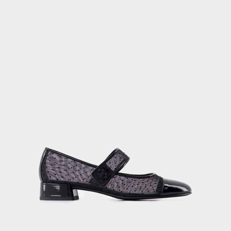 Cap Toe Mary Jane Ballerinas - Tory Burch - Synthetic - Black