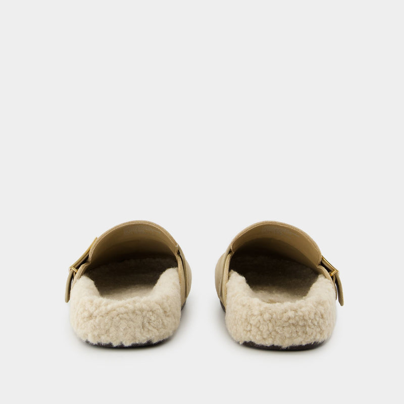 Mellow Shearling Mules - Tory Burch - Wool - Brown