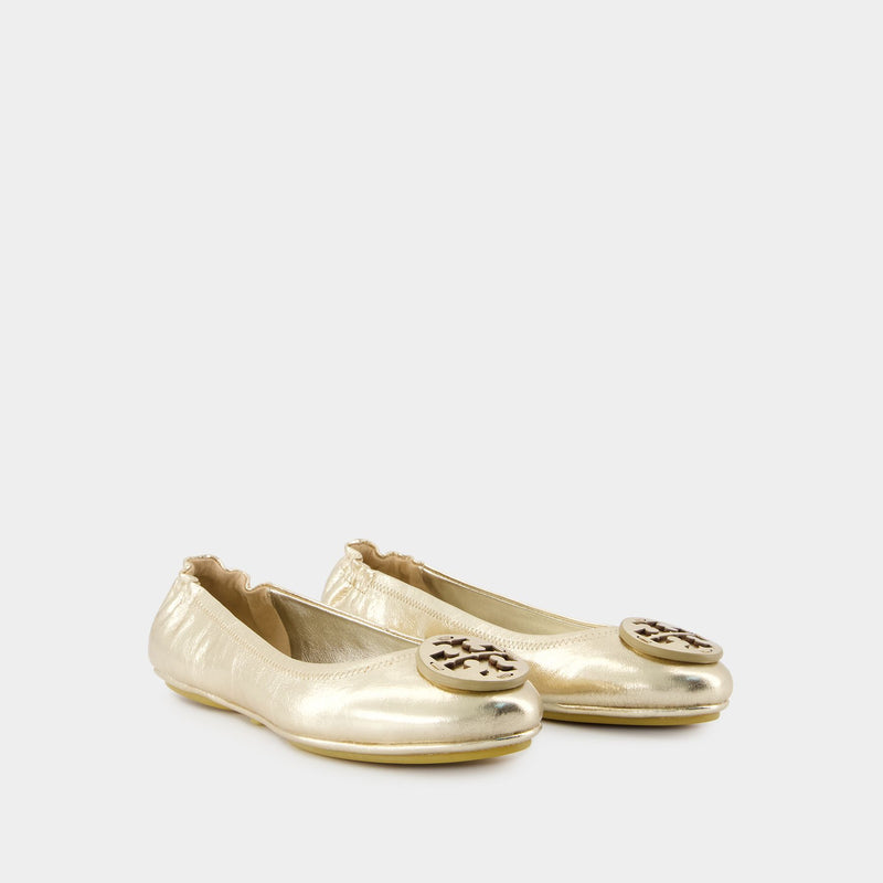 Minnie Travel Ballerinas - Tory Burch - Leather - Gold