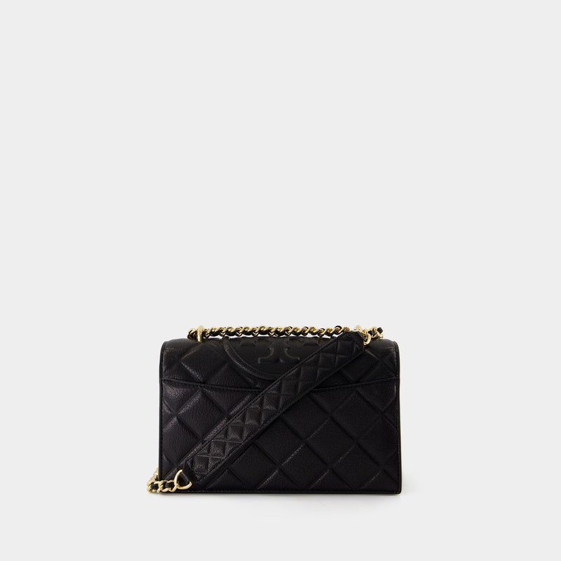 Fleming Small Convertible Shoulder Bag - Tory Burch - Leather - Black