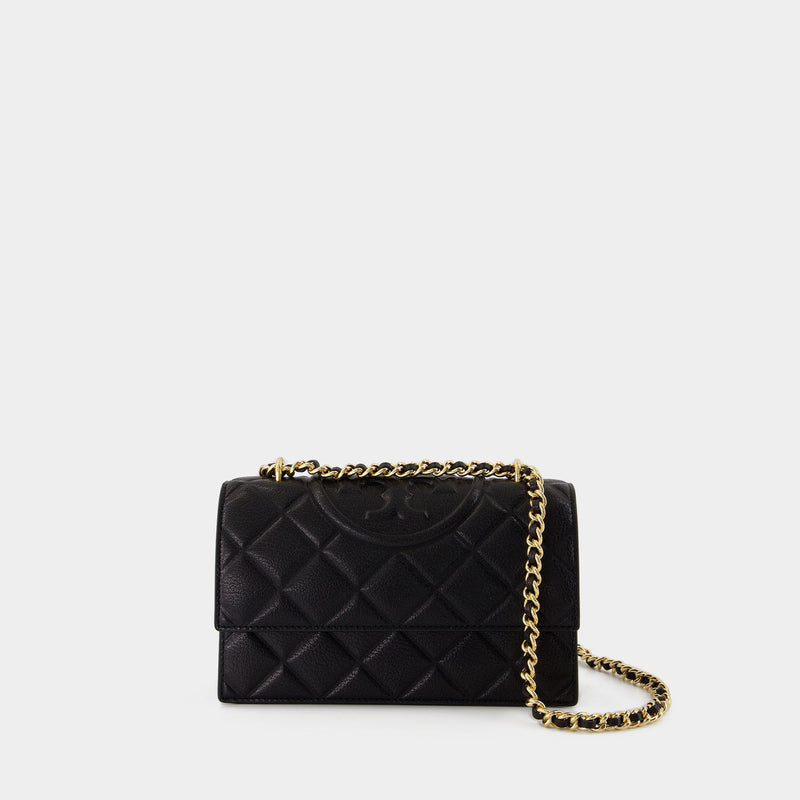 Fleming Small Convertible Shoulder Bag - Tory Burch - Leather - Black