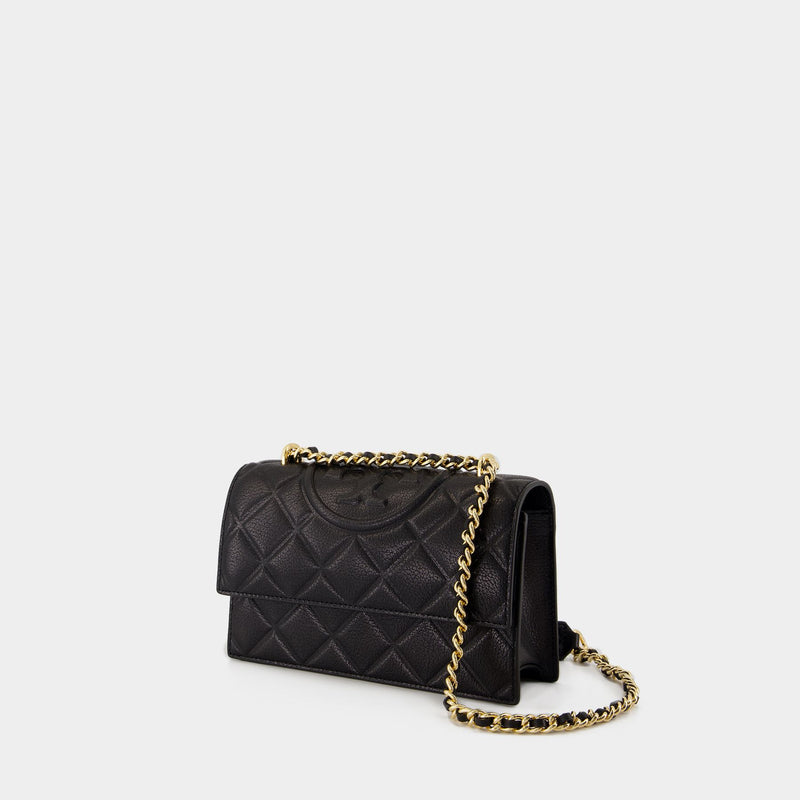 Fleming Small Convertible Shoulder Bag - Tory Burch - Leather - Black