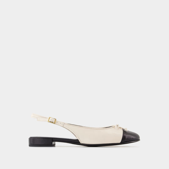 Cap Toe Sandals - Tory Burch - Leather - White