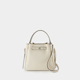 Romy Pebbled Purse - Tory Burch - Leather - White