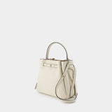 Romy Pebbled Purse - Tory Burch - Leather - White