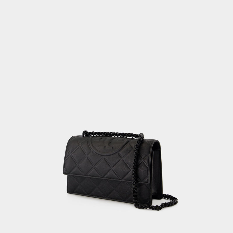 Fleming Soft Small Convertible Bag - Tory Burch - Leather - Black
