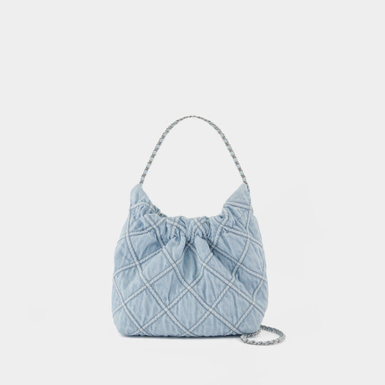 Fleming Mini Shoulder Bag - Tory Burch - Cotton - Blue