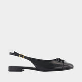 Cap Toe Slingbacks - Tory Burch - Leather - Black