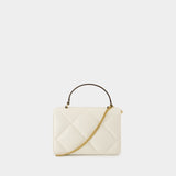 Kira Diamond Mini Wallet On Chain - Tory Burch - Leather - White