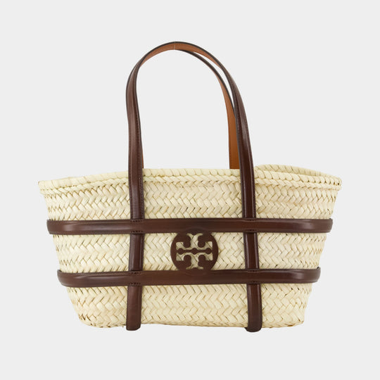 Ella Straw Small Shopper Bag - Tory Burch - Raffia - Neutral