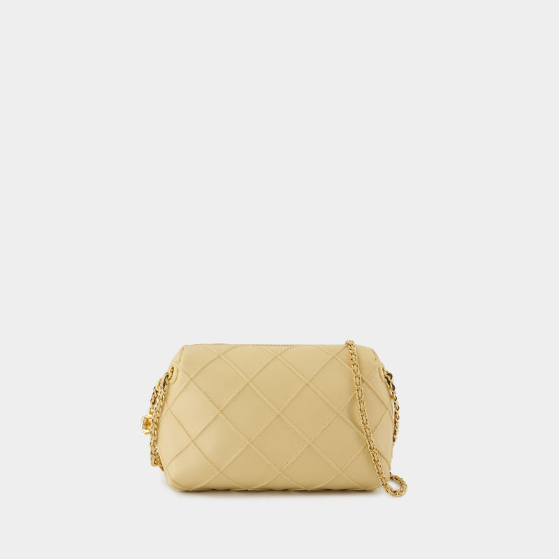 Fleming Small Shoulder Bag - Tory Burch - Leather - Beige