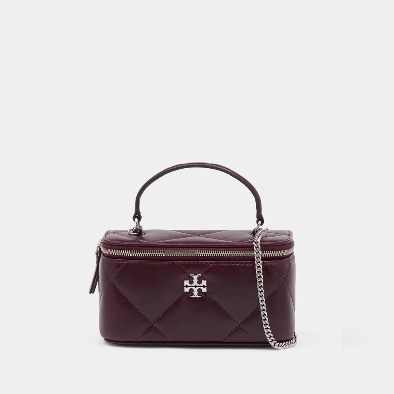 Kira Diamond Vanity Crossbody - Tory Burch - Leather - Burgundy