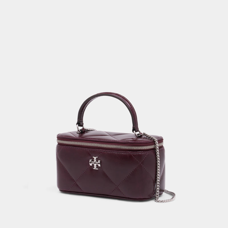 Kira Diamond Vanity Crossbody - Tory Burch - Leather - Burgundy