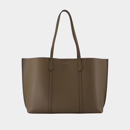 Perry Shopper Bag - Tory Burch - Leather - Khaki