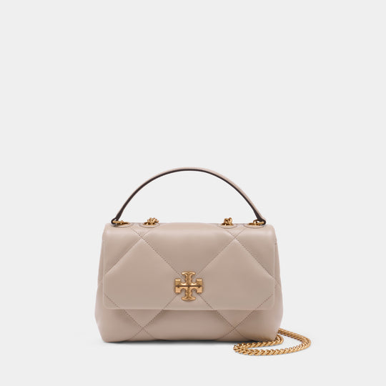 Kira Diamond Quilt Small Convertible Shoulder Bag - Tory Burch - Leather - Beige