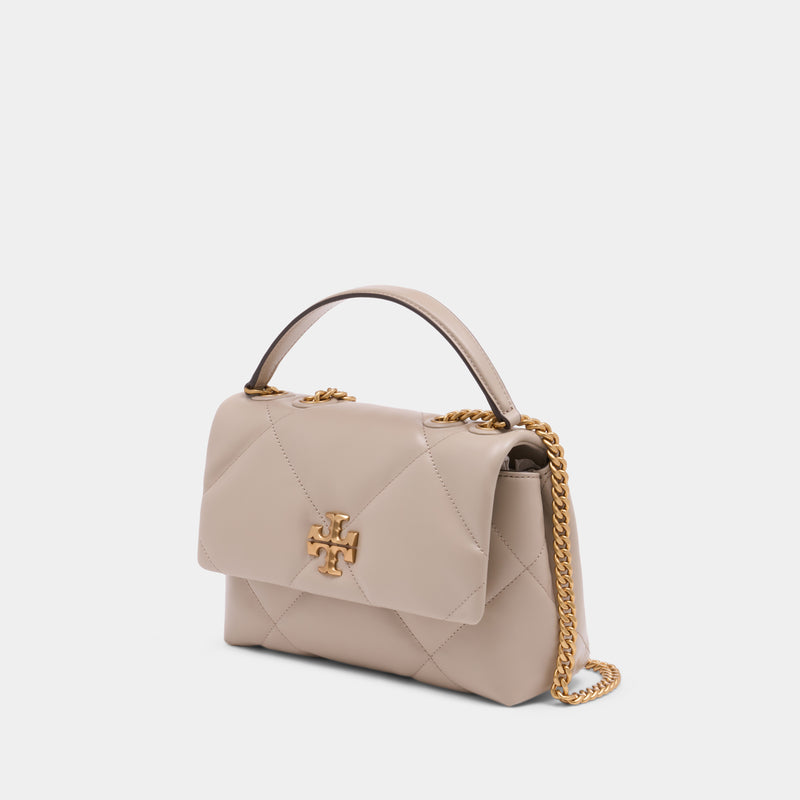 Kira Diamond Quilt Small Convertible Shoulder Bag - Tory Burch - Leather - Beige