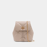 Kira Diamond Quilt Small Backpack - Tory Burch - Leather - Beige