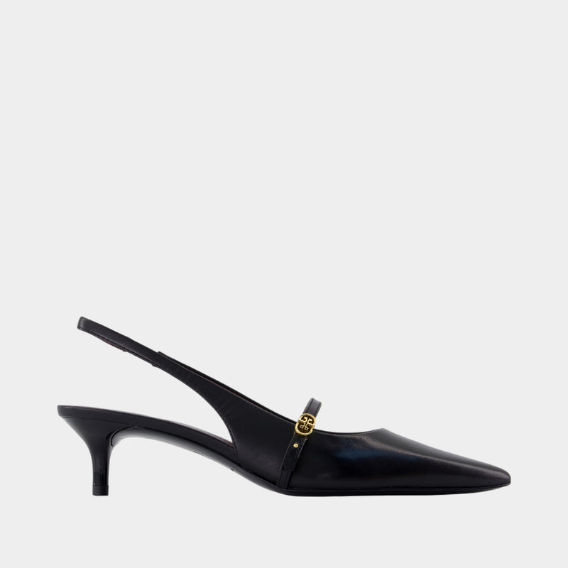 Double T Buckle Pumps - Tory Burch - Leather - Black