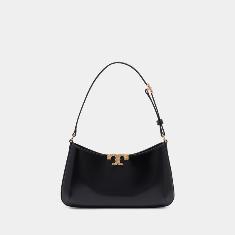 Eleanor Pave Slim Shoulder Bag - Tory Burch - Leather - Black