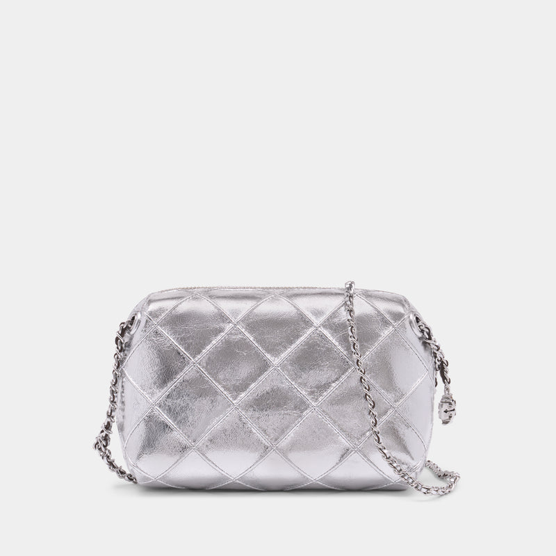 Fleming Crossbody - Tory Burch - Leather - Silver
