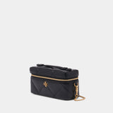 Kira Diamond Quilt East West Crossbody - Tory Burch - Leather - Black
