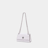 Kira Turnlock Mini Shoulder Bag - Tory Burch - Leather - White
