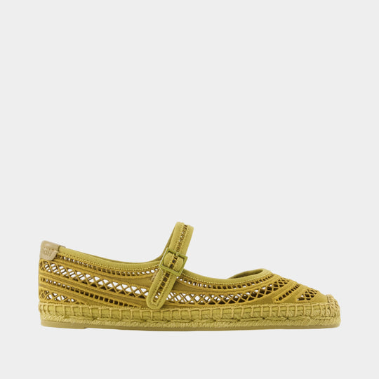 Open Weave Espadrilles - Tory Burch - Viscose - Green