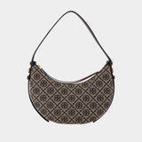 Romy T-Monogram Half Moon Shoulder Bag - Tory Burch - Leather - Tory Navy