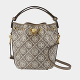 T-Monogram Mini Bucket Bag - Tory Burch - Canvas - Grey