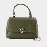 Wallet On Chain Charlie Top Handle - Tory Burch - Leather - Khaki