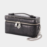 Charlie East West Vanity Case - Tory Burch - Leather - Black