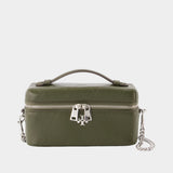 Charlie East West Toiletry Bag - Tory Burch - Leather - Khaki