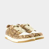 Printed Python Skel Top Low Sneakers - Amiri - Leather - Brown