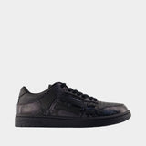 Printed Python Skel Top Low Sneakers - Amiri - Leather - Black